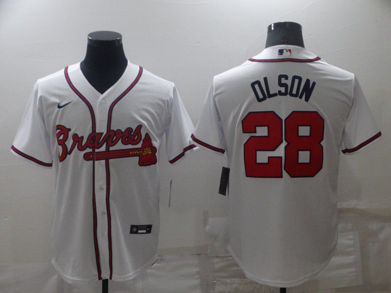 Men Atlanta Braves #28 Olson White Game Nike 2022 MLB Jerseys
